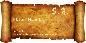 Stier Nanett névjegykártya